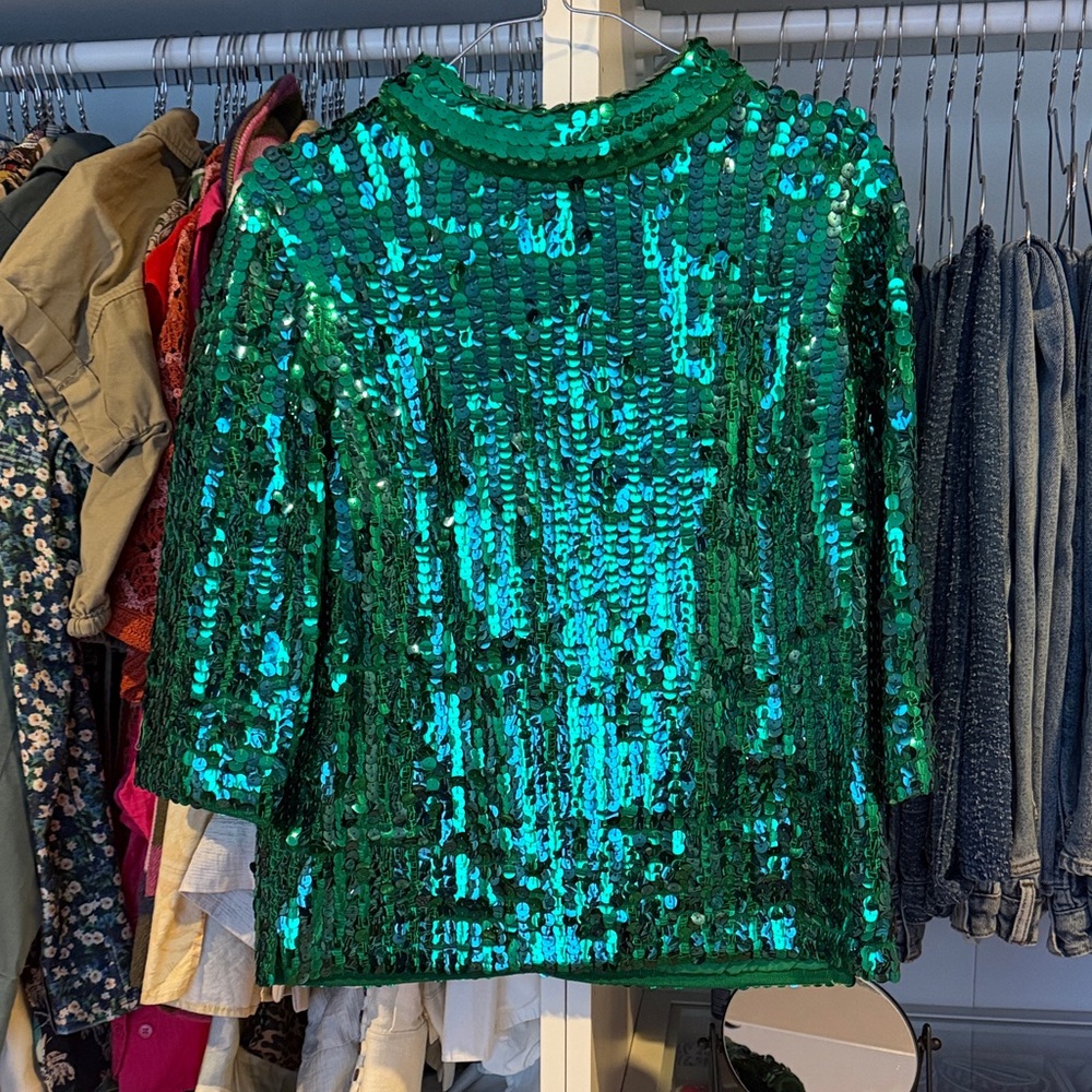 Emerald Green Sequin Top